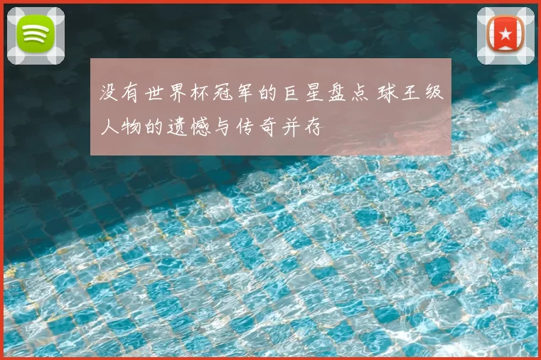 没有世界杯冠军的巨星盘点 球王级人物的遗憾与传奇并存